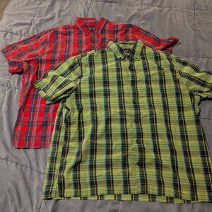 Lot of 2 Men's Duluth Trading Co Alaskan Hardgear Borealis Button Down Shirt 2XL